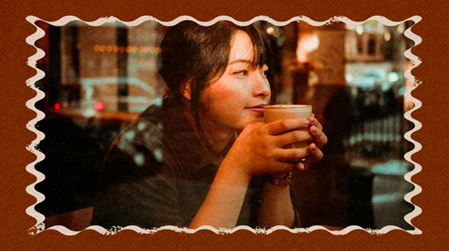 Uống cafe.