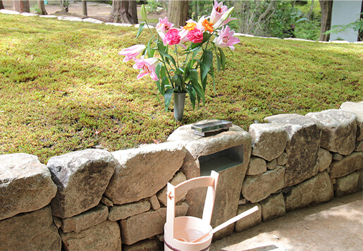 Người đến viếng mộ tại chùa Shogakuan. Ảnh: shougakuan-ju mokusou.jp