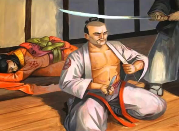 Samurai ngồi theo tư thế Seiza, chuẩn bị mổ bụng Samurai ngồi theo tư thế Seiza, chuẩn bị mổ bụng.