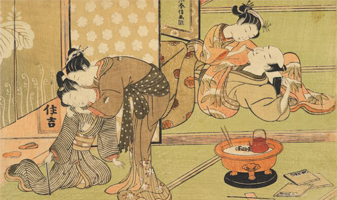 Tranh của Suzuki Harunobu, vẽ năm 1769 - 1770. Tranh của Suzuki Harunobu, vẽ năm 1769 - 1770.