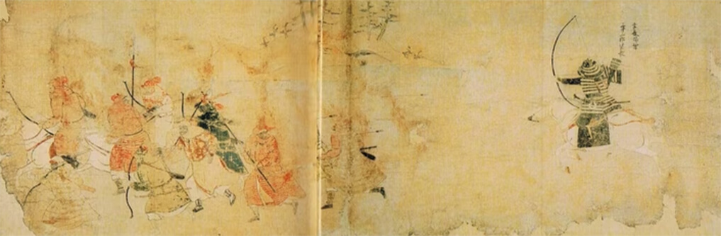 Bức tranh mô tả cuộc chiến của các Samurai với quân Mông Cổ trên đảo Tsushima.