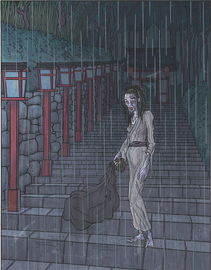 Yêu nữ Ame Onna gieo rắc nỗi khiếp đảm.