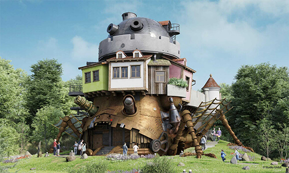 Tái hiện mô hình lâu đài di động của Howl tại Studio Ghibli Theme Park. Tái hiện mô hình lâu đài di động của Howl tại Studio Ghibli Theme Park.