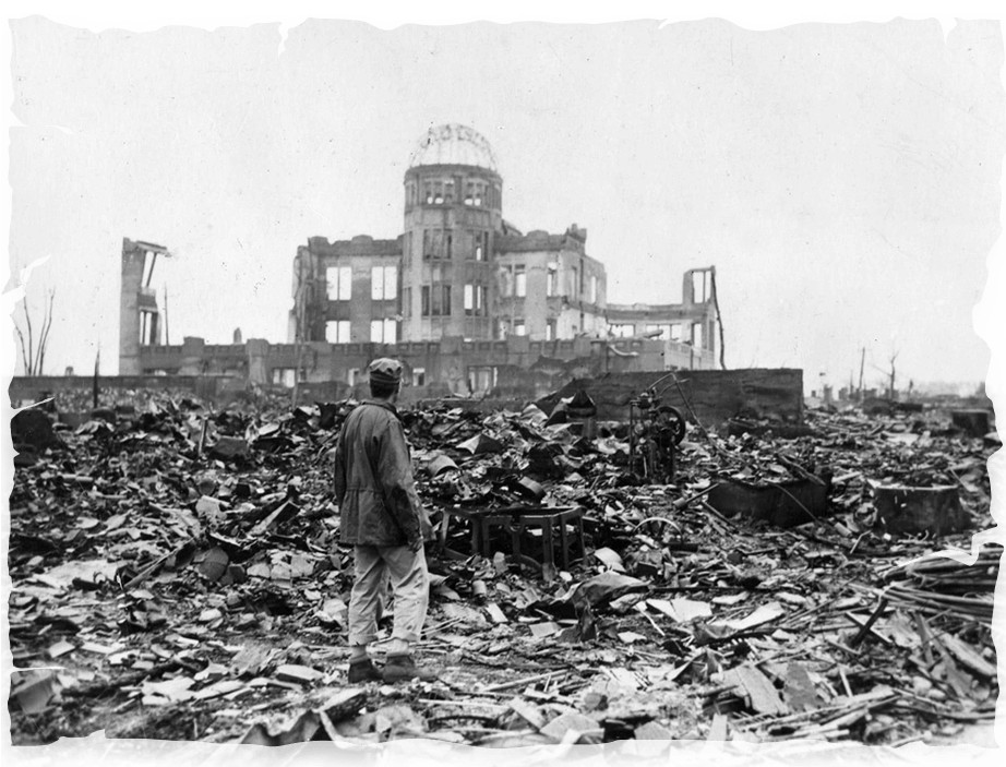 Một bức ảnh chụp tại Hiroshima sau vụ thả bom nguyên tử ngày 6/8/1945. Ảnh: Popperfoto - Getty Images