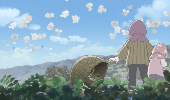 Phân cảnh vụ đánh bom nguyên tử ở Hiroshima trong “In This Corner of The World” hiện lên với màu sắc tươi sáng. Phân cảnh vụ đánh bom nguyên tử ở Hiroshima trong “In This Corner of The World” hiện lên với màu sắc tươi sáng.