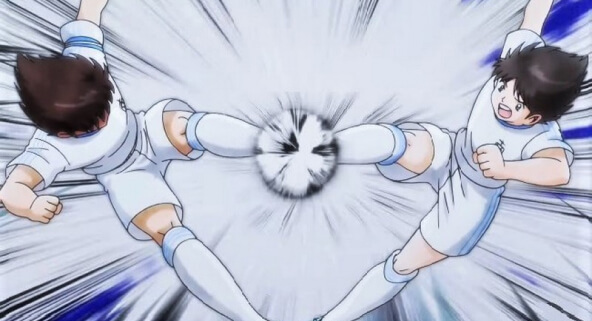 Tuyệt kỹ cú sút đôi trong Tsubasa. Tuyệt kỹ cú sút đôi trong Tsubasa.