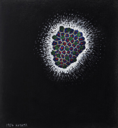 Tác phẩm “Flower” (1954) của họa sĩ Kusama. Tác phẩm “Flower” (1954) của họa sĩ Kusama.