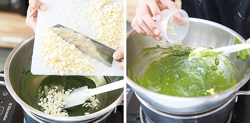 khuấy đều chocolate