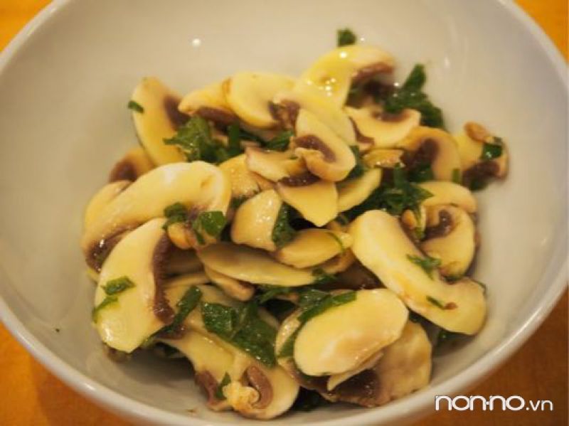 nấm trộn dầu olive