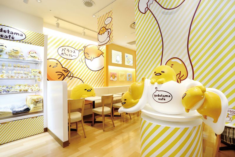 gudetama cafe không gian quán