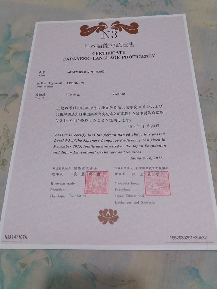 bằng nhật ngữ N3