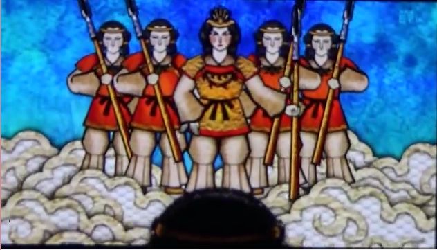 Amaterasu mặc áo giáp