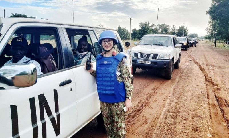 南スーダンでパトロールにあたるフォン中佐　ⓒ Thoi Dai