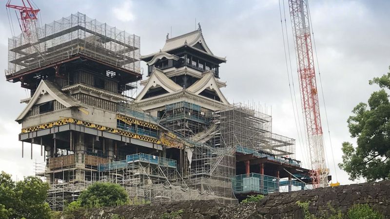 lâu đài kumamoto được trùng tu sau động đất năm 2016 lâu đài kumamoto được trùng tu sau động đất năm 2016